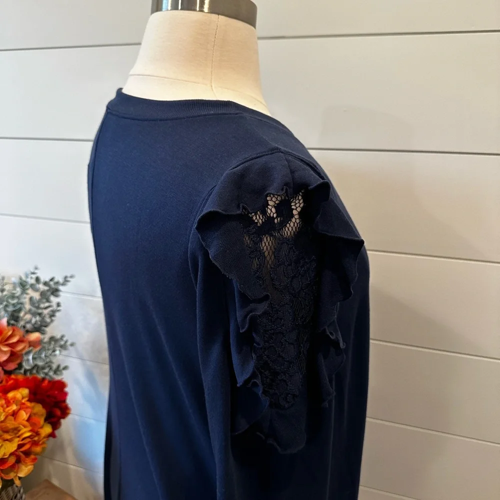 Lane Bryant navy blue soft cotton 3/4 sleeve dress 14-16 - Picture 9 of 11